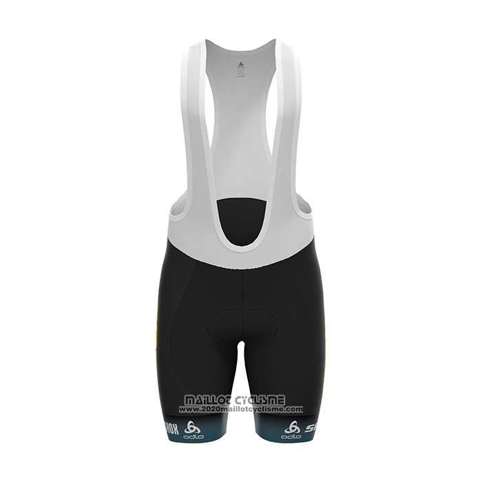 2022 Maillot Cyclisme Scott Sram Noir Bleu Manches Courtes et Cuissard
